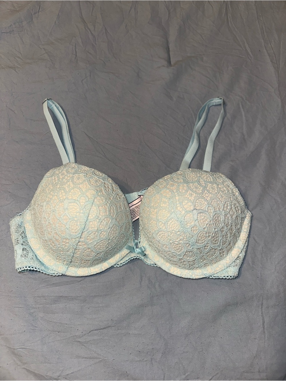 Victoria's Secret Powder Blue Lace Push-Up Bra